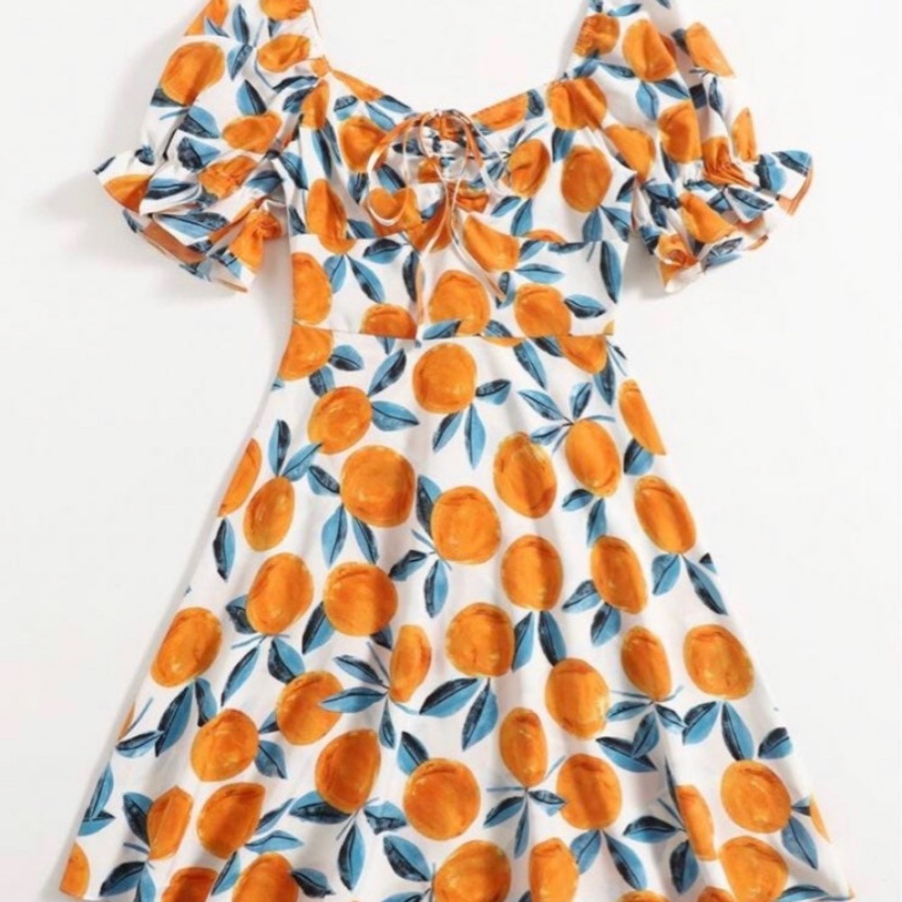 Orange printed dress